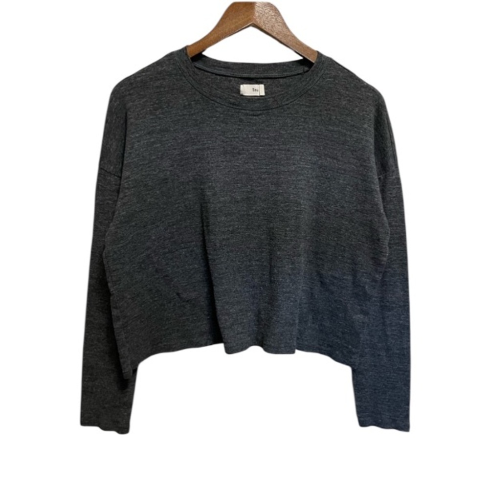 Aritzia TNA Gray Boxy Crop Long Sleeve Shirt Women’s Large